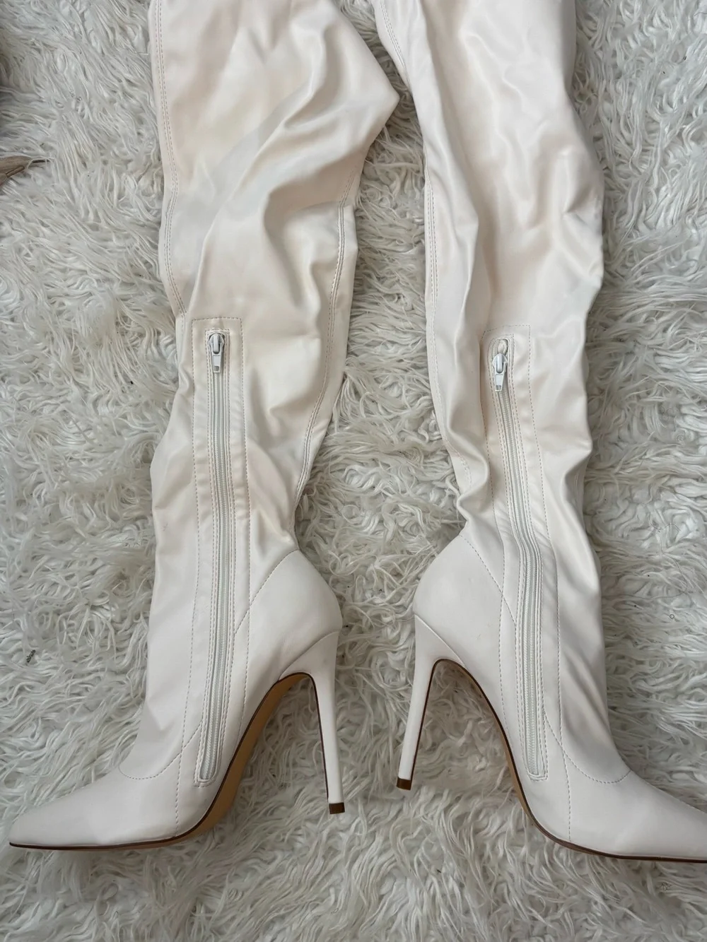 Women's White Over-the-Knee Stiletto Boots